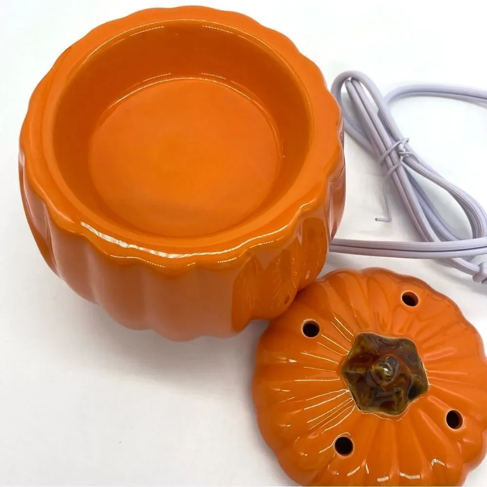 Black Bat Ceramic Pumpkin Happy Halloween Wax Warmer New